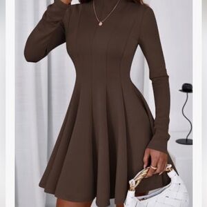 Zesica Elegant Brown Long Sleeve Dress Sz S Women